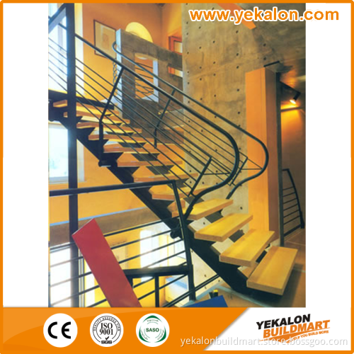 Yekalon Modern Design Custom Straight L-shaped Steel Wood Staircase